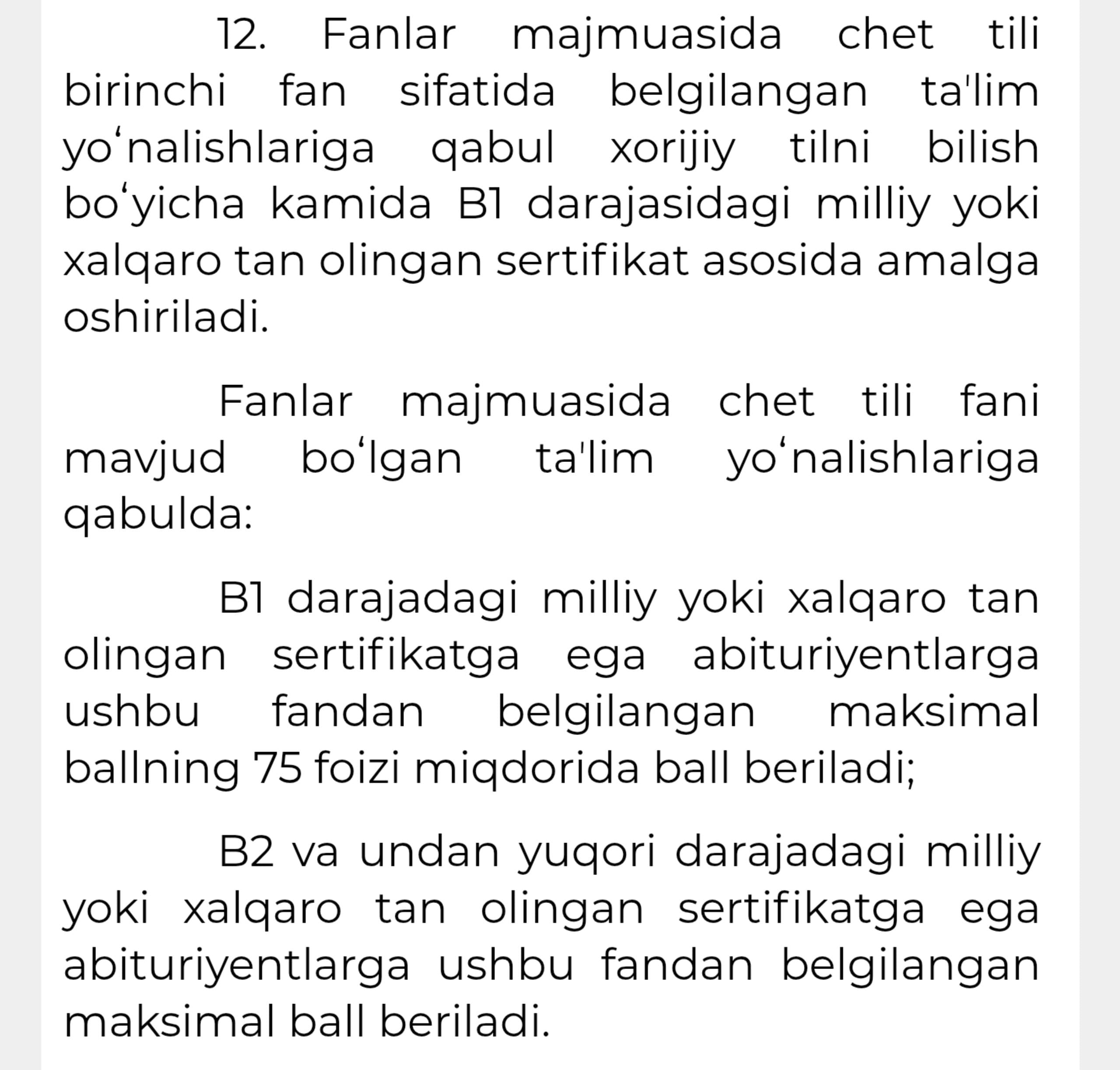 B1 sertifikati o‘qishni ko‘chirishda o‘tadimi?